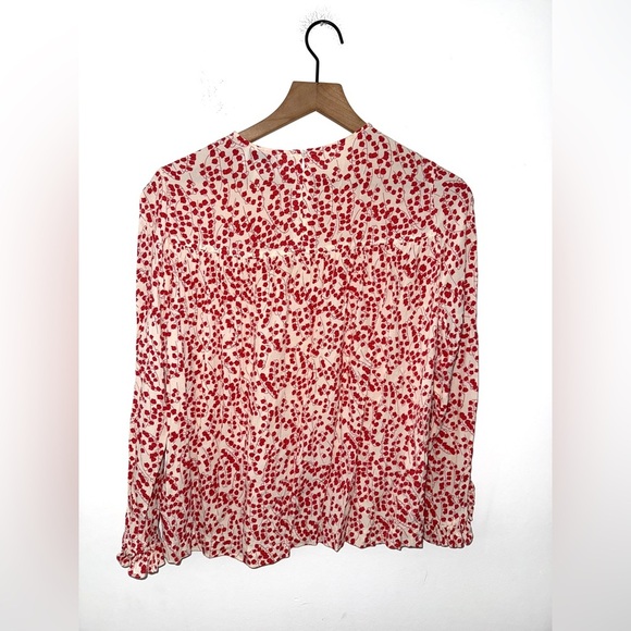 GANNI Egret Tulip Crepe Blouse Size 36 - Picture 11 of 12